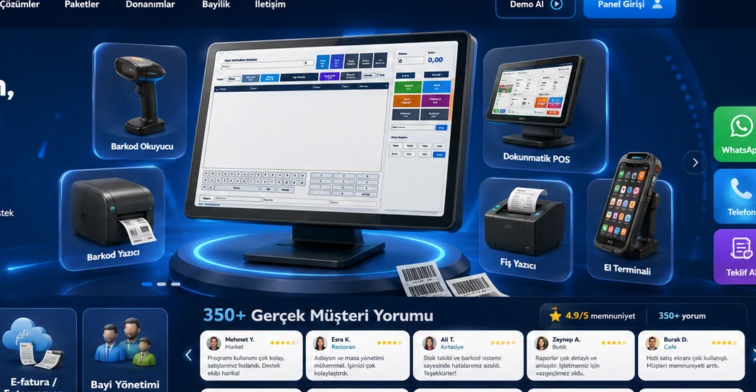 Barkod Bulut POS, barkod okuyucu, barkod yazıcı ve dokunmatik POS sistemi